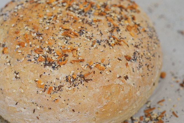 Everything Bread - yeast bread with everything bagel seasoning inside AND on top! The most delicious bread for toast! 