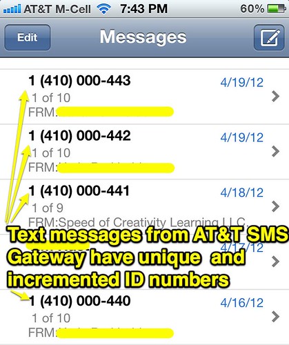 Unique and Incremented SMS ID Numbers