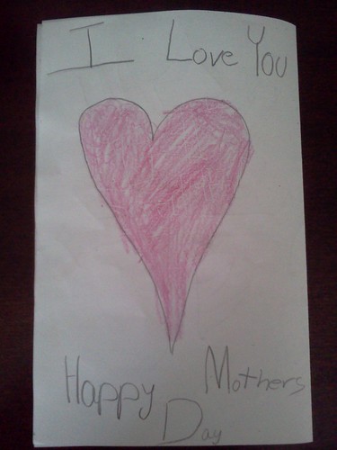 back of Mother's Day card from Troy