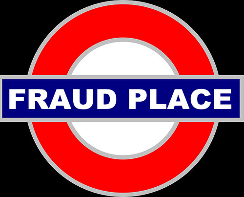 FRAUD PLACE TUBE SIGN by Colonel Flick