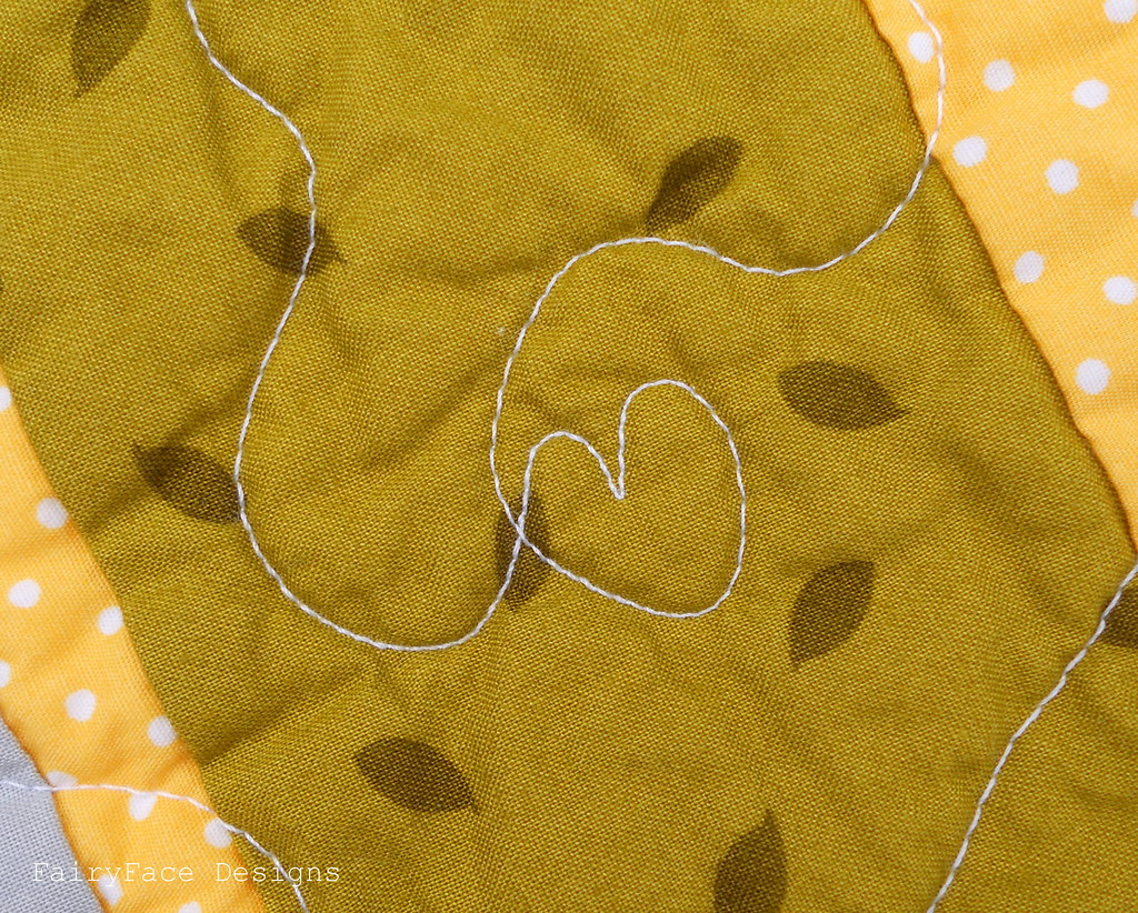Little Apples Stained quilt heart quilting