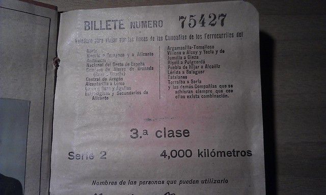 Billete Kilométrico, 1931