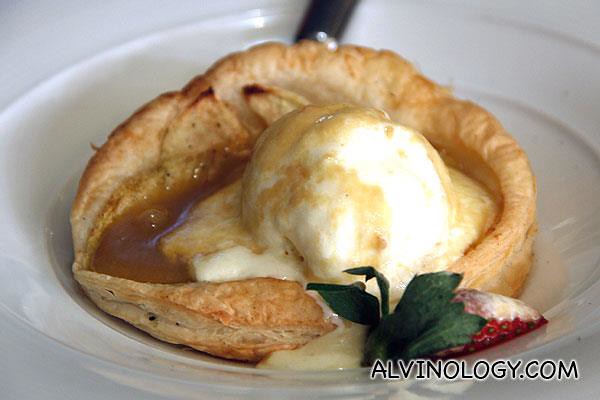 French Apple Tart: vanilla bean ice cream & caramel (AUD$14)