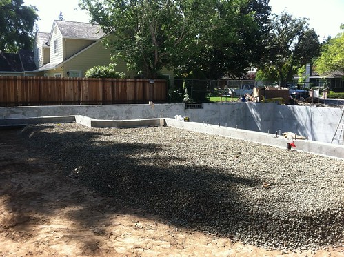 The gravel under the back patio slab by Donna & Andrew