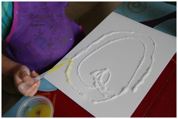Watercolor Salt Trails Art Activity for Kids