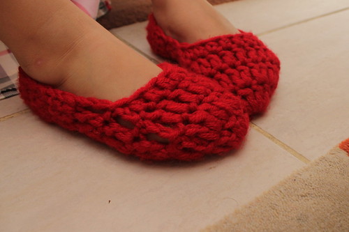 Red Crochet Slippers