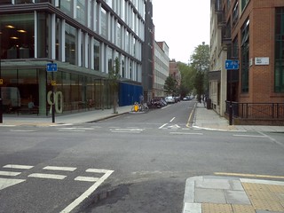 Maple Street/Whitfield Street facing south (note cycle parking)