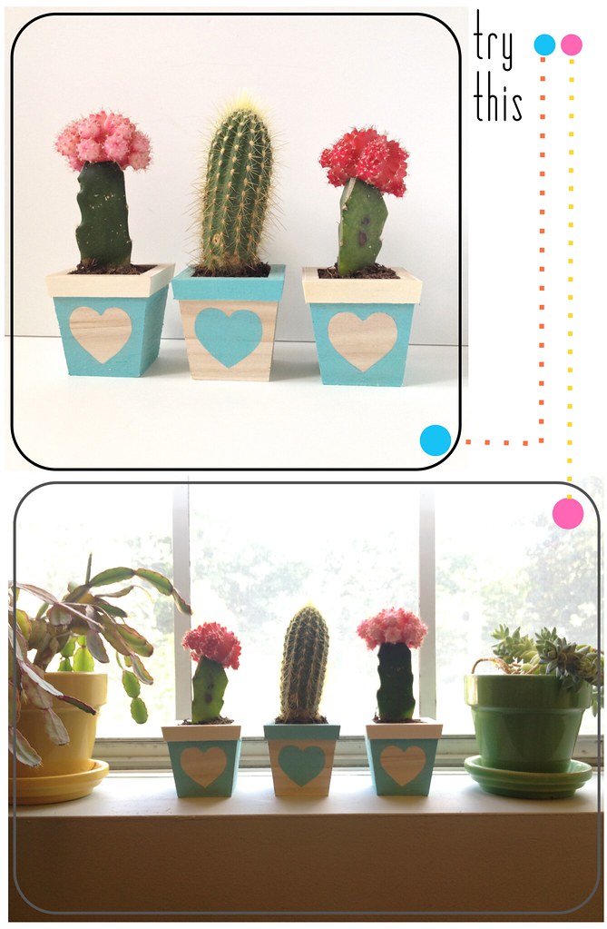 DIY Prickly Heart Succulent Planter Trio Tutorial by Fabric Paper Glue