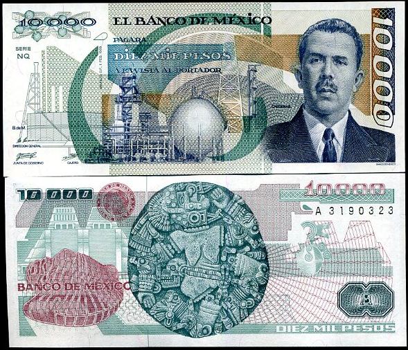 10 000 Pesos Mexiko 1988, Pick 90