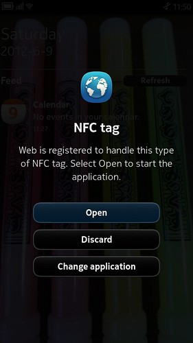 NFC tag Open to start the application