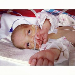 Wide awake for nursing attempt no.2 . Avery, day 40. #twins #preemie #nicu