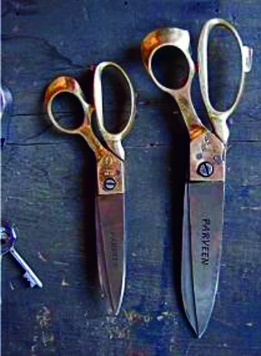 brass and steel scissors