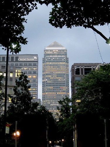 One Canada Square at night