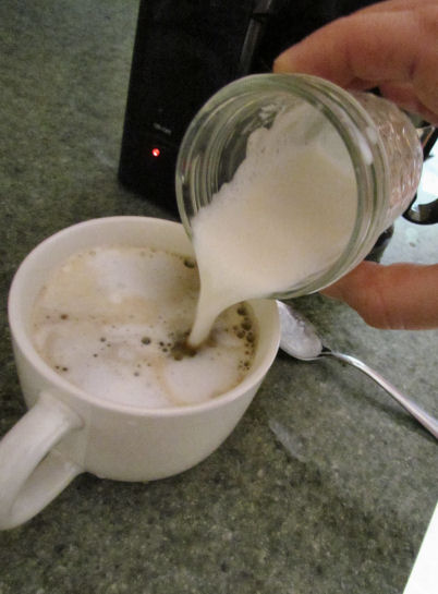 Pour in Rest of Foamed Milk