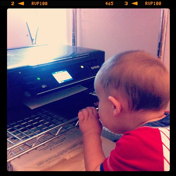 Watching paper come out of the printer. Spellbound. :)