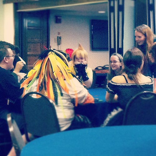 more PortConMaine, @oliviaconsiders hosts a game of Werewolves #pcm2012 #geeks #unschooling #instalater
