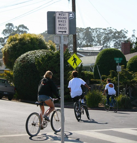West Bound Bikes Must Cross