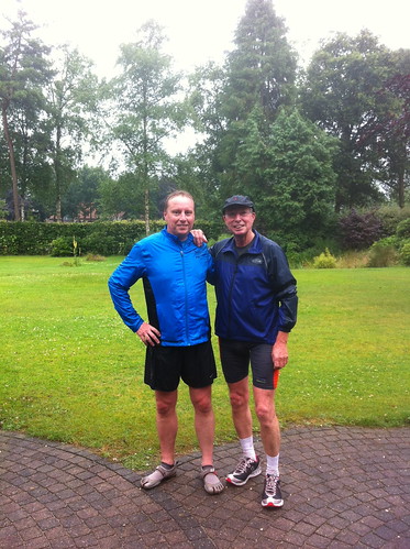 Me and my dad after a run in the rain in Holland