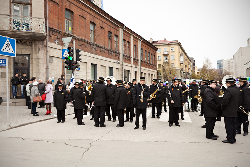 Репортажная фотосъемка, Новосибирск, духовой оркестр, парад 1 мая