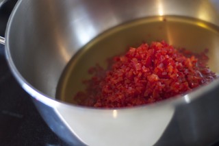 Making Red Pepper Jelly