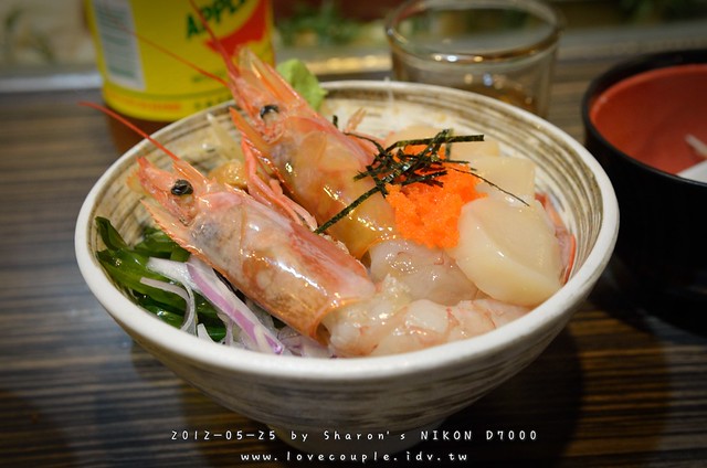 日本大甜蝦+干貝蓋飯