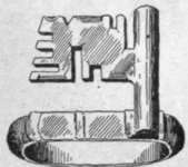 an illustration of an iron ring with a key