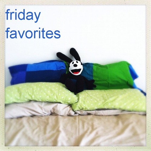 This might be happening on our summery themed bed right now. #justgothappier #dca #oswald #disney #whatwouldwaltdo