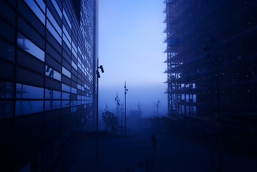 無料写真素材|建築物・町並み|ビルディング|霧・霞|風景ノルウェー|青色・ブルー