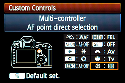 canon 5d mark iii mk 3 multi controller direct af auto focus autofocus point select