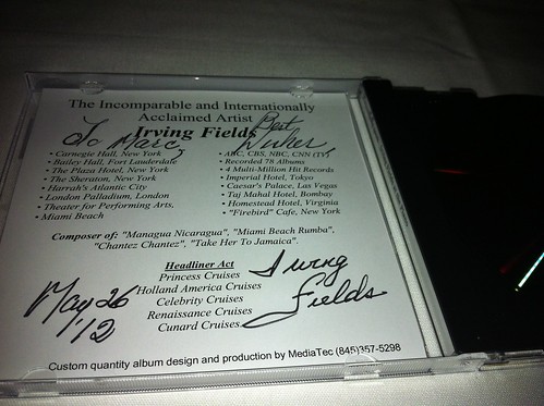 Signed Iriving Fields CD cover