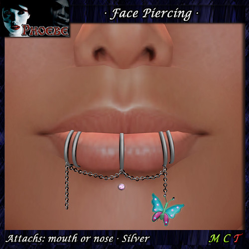 *P* Butterfly Mouth Piercing ~Silver~