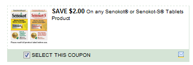 $2.00/1 Senokot Or Senokot-S Tablets Product Coupon