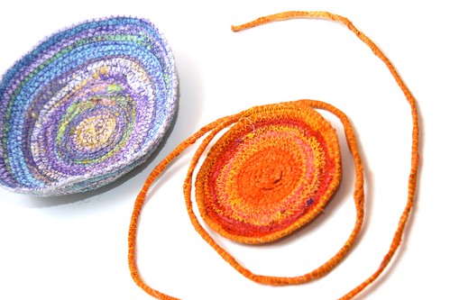 Ideas for sewing projects - coil pots made from recycled clothes by Colouricious