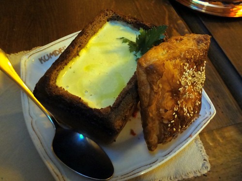 2012.07_garlic soup in bread bowl at Kumpel