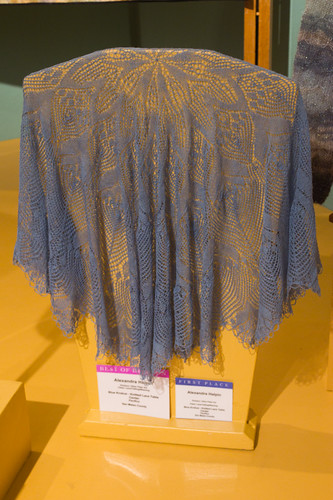 Blue Crocus - Knitted Lace Table Center