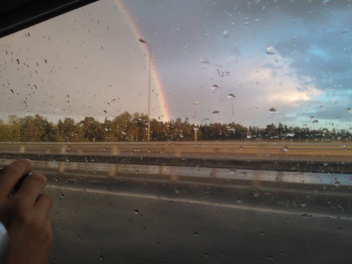 Storm with rainbow