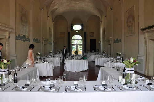 The reception hall in Palazzo Del Vignola