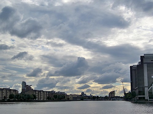 Stormy sky over Millwall Dock