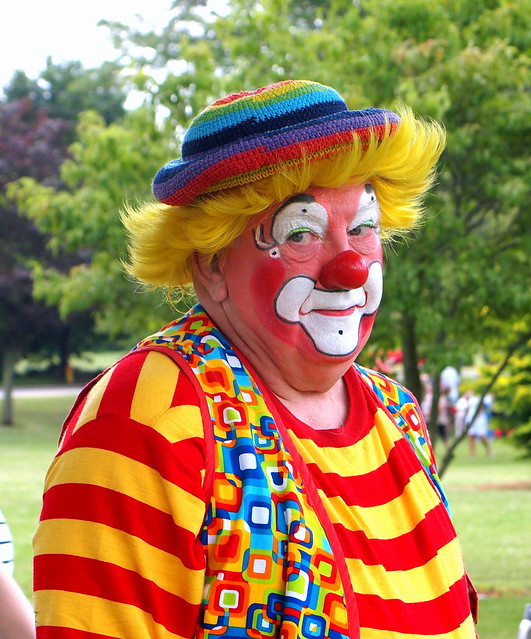 clown at 4th of july parade