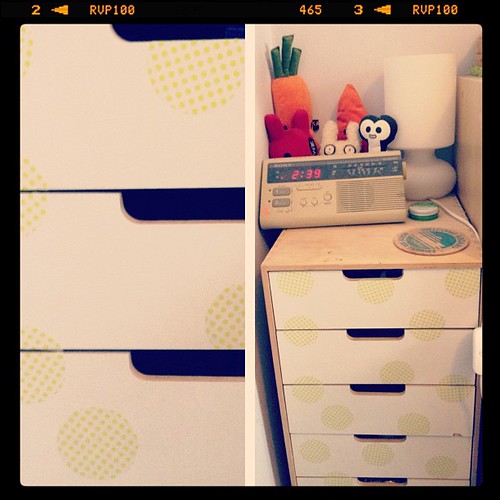 I polka dotted my ikea drawers with mt dots :)