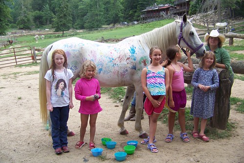 Girls and the painted horse