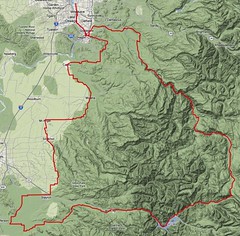 The route for the Hot Springs - Covered Bridges 400k