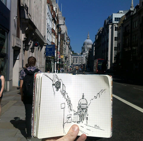 sketching Fleet Street