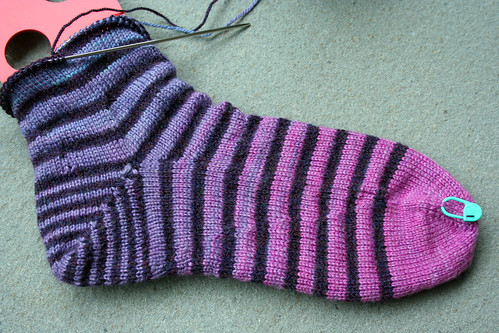 Stripey Sock in Progress