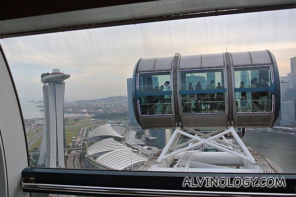 Nearing the highest vantage point of the Singapore Flyer