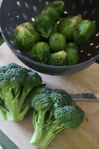 broccoli and brussels sprouts