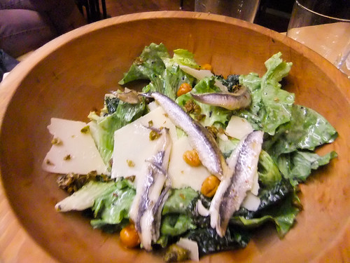 Kale and Escarole Salad with White Anchovies, Back Forty West