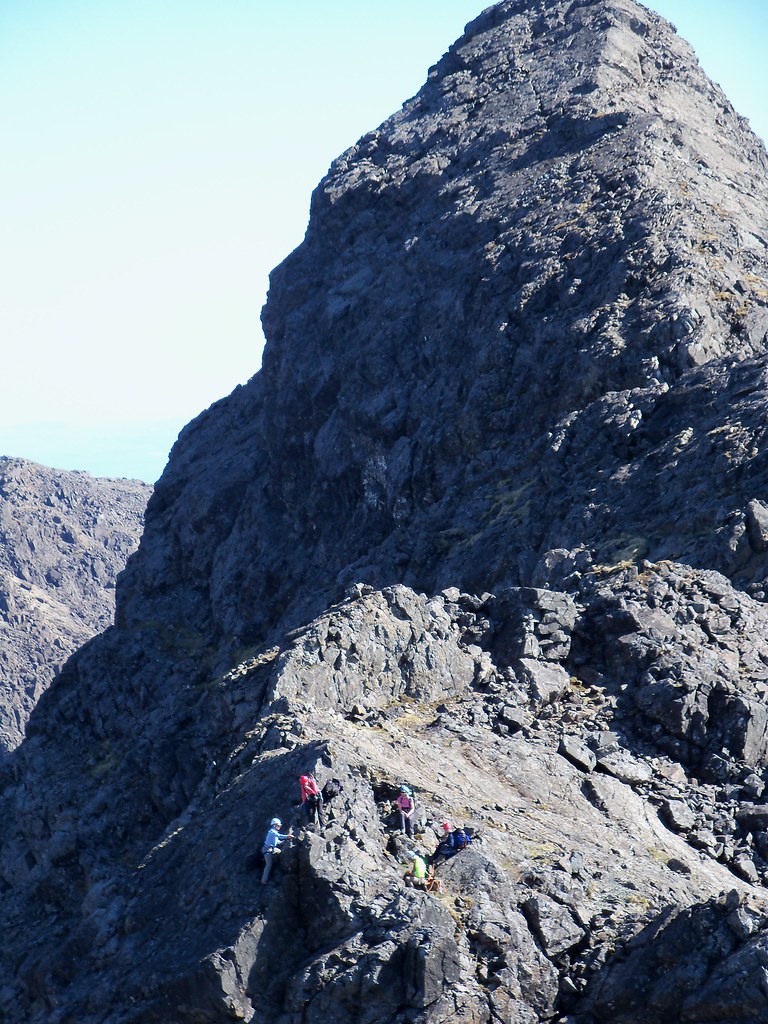 Climers on Sgurr Thearlaich Cullin ridge