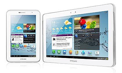Samsung GALAXY Tab 2 in 7-inch and 10.1 inches.