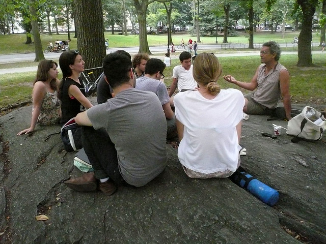Andy Bichlbaum of The Yes Men meets with the New York Arts Practicum